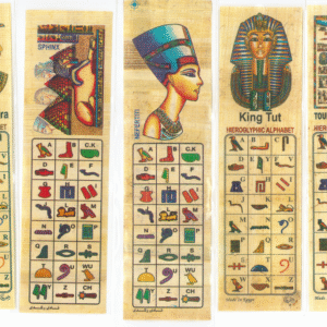 Ancient Egyptian Hieroglyphic Alphabet Bookmarks – Set of 5 Papyrus Souvenirs from Egypt
