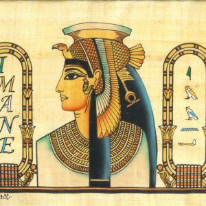 Egyptian hieroglyphics Personalized Name Handmade Ancient Egyptian Papyrus Painting – Natural Color Artwork – Pharaoh and Goddess