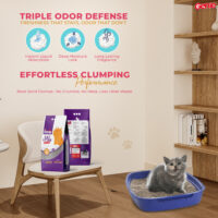 leGenie™ Premium Lavender Cat Litter Ultra Fast 6-Second Clumping, 100% Dust-Free, Strong Odor Control with OwnVet Technology, Natural Bentonite Clay, Low Tracking, Multi-Cat Friendly, Long-Lasting Freshness, 5.1kg (6.3L)
