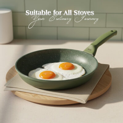 Dr. Green Nonstick Frying Pan – Premium Die-Cast Aluminum Cookware | Eco-Friendly GreenStone Water-Based Nonstick | 6mm Thick Base | Made in Italy | Durable, Healthy, and Stylish Fry Pan 🌿