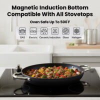 PAELLERA INOX Ø28 with Handles – Premium 28cm Stainless Steel Paella Pan | Even Heat Distribution | Rust-Resistant | Durable Construction | Ideal for Traditional Spanish Paella & Everyday Cooking