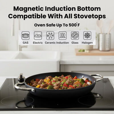 PAELLERA INOX Ø32 with Handles – Premium 32cm Stainless Steel Paella Pan | Even Heat Distribution | Rust-Resistant | Durable Construction | Ideal for Traditional Spanish Paella & Everyday Cooking