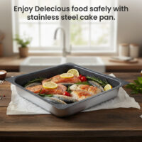 Premium Non-Stick Baking Pan | Hard Stone Aluminum Gastronorm Pan with Flat Edge | Scratch-Resistant, Heat-Efficient & Easy to Clean | Perfect for Baking, Roasting & Everyday Cooking