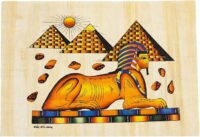 Authentic Egyptian Papyrus Artwork – Sphinx & Pyramids, A3