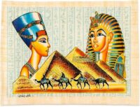 Authentic Egyptian Papyrus Artwork – Nefertiti & Tutankhamun, A3