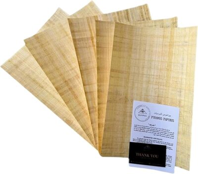Set of 5 Natural Egyptian Papyrus Sheets – A4