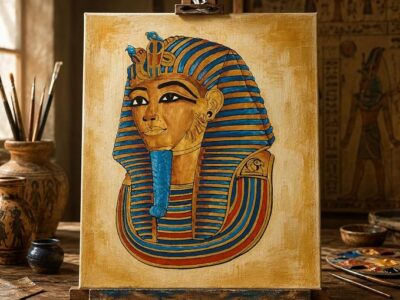 Authentic Egyptian Papyrus – Tutankhamun Royal Mask, A4