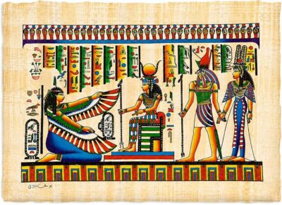 Authentic Egyptian Papyrus – Isis Throne Scene, A4