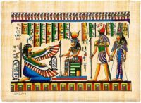 Authentic Egyptian Papyrus Artwork – Isis, Horus & Royal Family, A3