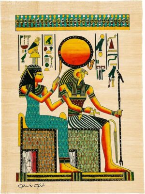 Authentic Egyptian Papyrus – Isis & Horus Throne Design, A4