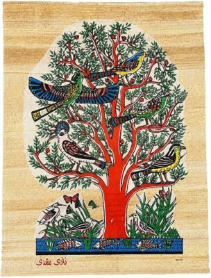Authentic Egyptian Papyrus – Tree of Life & Birds, A5
