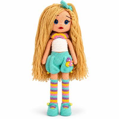 FERIAL Handmade Crochet Doll – 40 cm